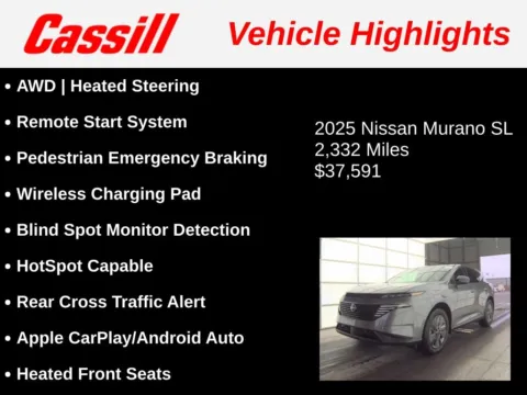 Another view of 2025 Nissan Murano SL for sale in Cedar Rapids, IA at Cassill Motors