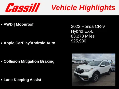 Another view of 2022 Honda CR-V Hybrid EX-L for sale in Cedar Rapids, IA at Cassill Motors