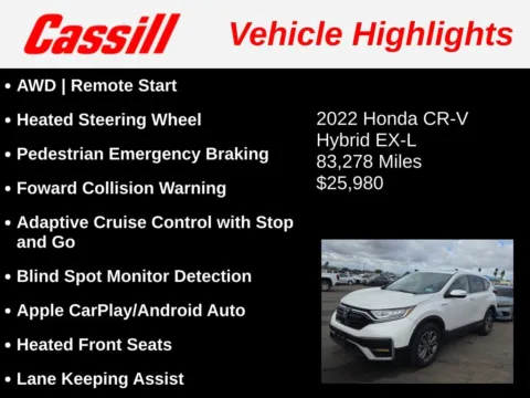 Another view of 2022 Honda CR-V Hybrid EX-L for sale in Cedar Rapids, IA at Cassill Motors