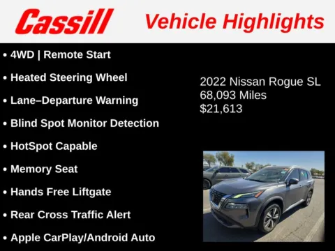 Another view of 2022 Nissan Rogue SL for sale in Cedar Rapids, IA at Cassill Motors