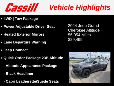 Another view of 2024 Jeep Grand Cherokee Altitude for sale in Cedar Rapids, IA at Cassill Motors
