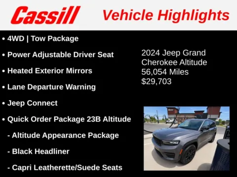 Another view of 2024 Jeep Grand Cherokee Altitude for sale in Cedar Rapids, IA at Cassill Motors