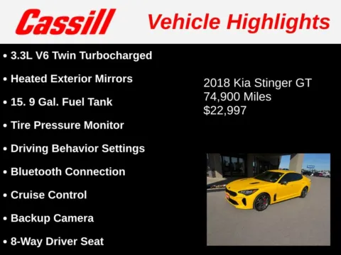 Another view of 2018 Kia Stinger GT for sale in Cedar Rapids, IA at Cassill Motors