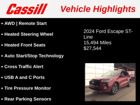 Another view of 2024 Ford Escape ST-Line for sale in Cedar Rapids, IA at Cassill Motors