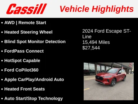 Another view of 2024 Ford Escape ST-Line for sale in Cedar Rapids, IA at Cassill Motors