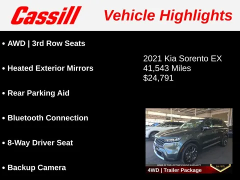 Another view of 2021 Kia Sorento EX for sale in Cedar Rapids, IA at Cassill Motors