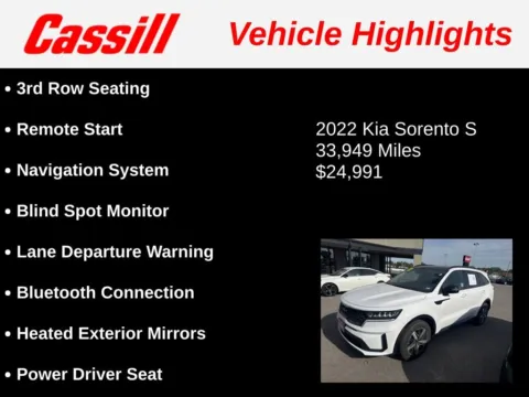 Another view of 2022 Kia Sorento S for sale in Cedar Rapids, IA at Cassill Motors