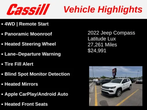 Another view of 2022 Jeep Compass Latitude Lux for sale in Cedar Rapids, IA at Cassill Motors
