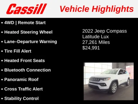 Another view of 2022 Jeep Compass Latitude Lux for sale in Cedar Rapids, IA at Cassill Motors