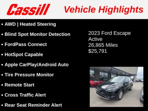 Another view of 2023 Ford Escape Active for sale in Cedar Rapids, IA at Cassill Motors