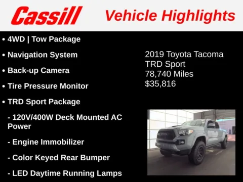Another view of 2019 Toyota Tacoma TRD Sport for sale in Cedar Rapids, IA at Cassill Motors