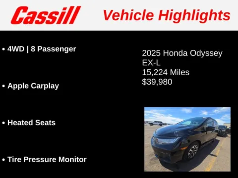 Another view of 2025 Honda Odyssey EX-L for sale in Cedar Rapids, IA at Cassill Motors