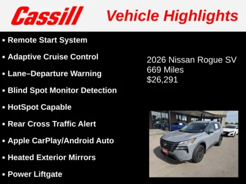 Another view of 2026 Nissan Rogue SV for sale in Cedar Rapids, IA at Cassill Motors