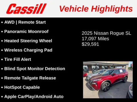 Another view of 2025 Nissan Rogue SL for sale in Cedar Rapids, IA at Cassill Motors