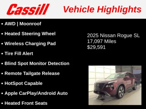 Another view of 2025 Nissan Rogue SL for sale in Cedar Rapids, IA at Cassill Motors