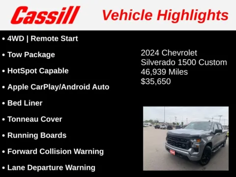 Another view of 2024 Chevrolet Silverado 1500 Custom for sale in Cedar Rapids, IA at Cassill Motors