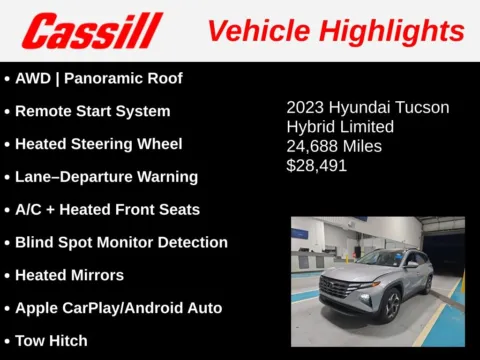 Another view of 2023 Hyundai Tucson Hybrid Limited for sale in Cedar Rapids, IA at Cassill Motors