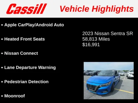 Another view of 2023 Nissan Sentra SR for sale in Cedar Rapids, IA at Cassill Motors