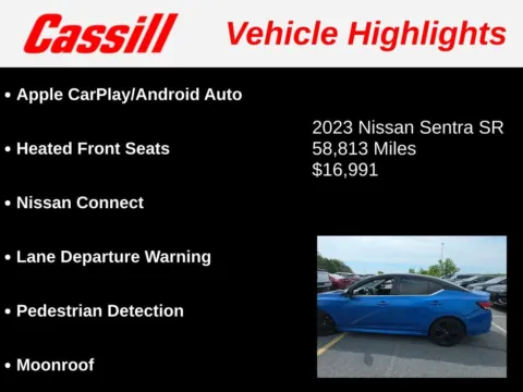 Another view of 2023 Nissan Sentra SR for sale in Cedar Rapids, IA at Cassill Motors