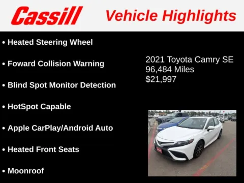 Another view of 2021 Toyota Camry SE for sale in Cedar Rapids, IA at Cassill Motors