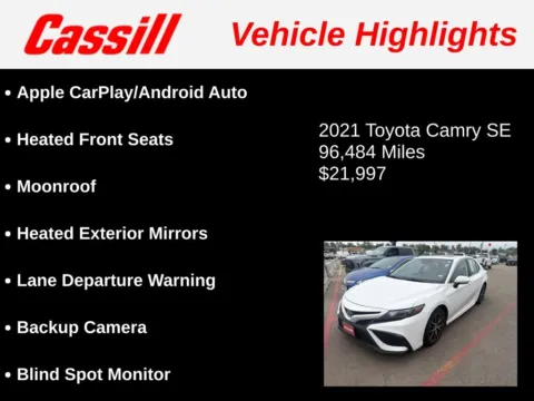 Another view of 2021 Toyota Camry SE for sale in Cedar Rapids, IA at Cassill Motors