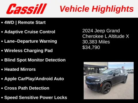 Another view of 2024 Jeep Grand Cherokee L Altitude X for sale in Cedar Rapids, IA at Cassill Motors