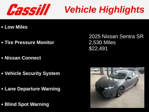 Another view of 2025 Nissan Sentra SR for sale in Cedar Rapids, IA at Cassill Motors