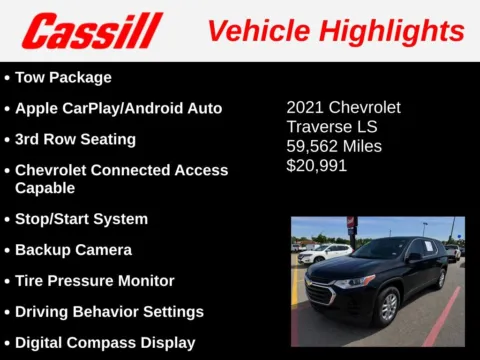 Another view of 2021 Chevrolet Traverse LS for sale in Cedar Rapids, IA at Cassill Motors
