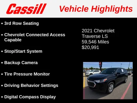 Another view of 2021 Chevrolet Traverse LS for sale in Cedar Rapids, IA at Cassill Motors
