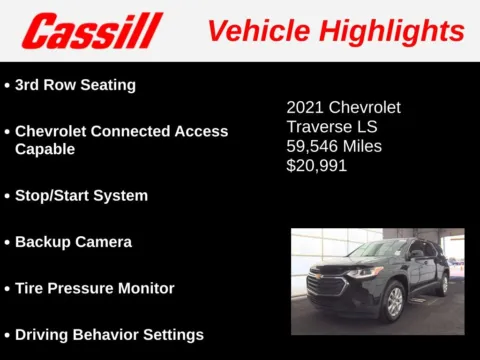 Another view of 2021 Chevrolet Traverse LS for sale in Cedar Rapids, IA at Cassill Motors