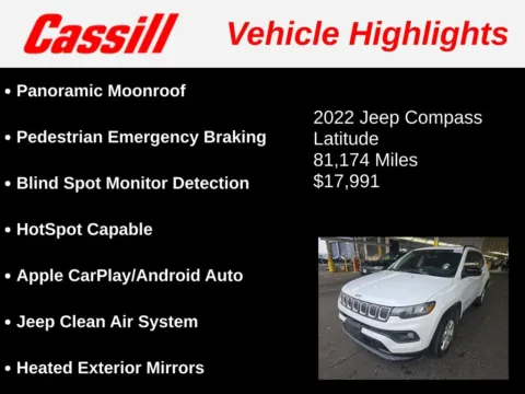 Another view of 2022 Jeep Compass Latitude for sale in Cedar Rapids, IA at Cassill Motors