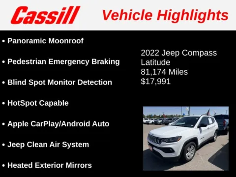 Another view of 2022 Jeep Compass Latitude for sale in Cedar Rapids, IA at Cassill Motors