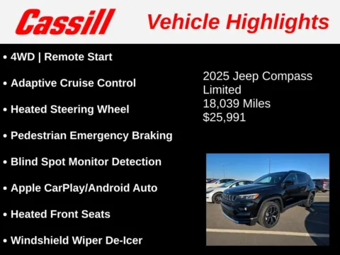 Another view of 2025 Jeep Compass Limited for sale in Cedar Rapids, IA at Cassill Motors