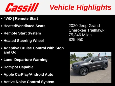 Another view of 2020 Jeep Grand Cherokee Trailhawk for sale in Cedar Rapids, IA at Cassill Motors
