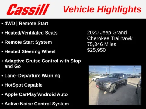 Another view of 2020 Jeep Grand Cherokee Trailhawk for sale in Cedar Rapids, IA at Cassill Motors