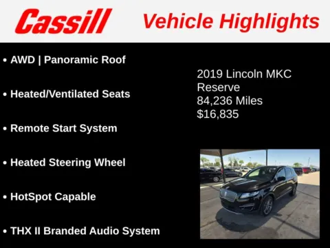 Another view of 2019 Lincoln MKC Reserve for sale in Cedar Rapids, IA at Cassill Motors