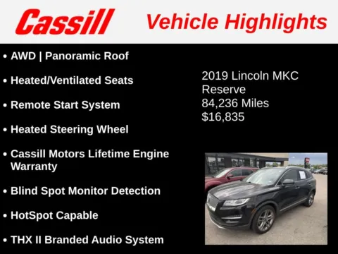 Another view of 2019 Lincoln MKC Reserve for sale in Cedar Rapids, IA at Cassill Motors