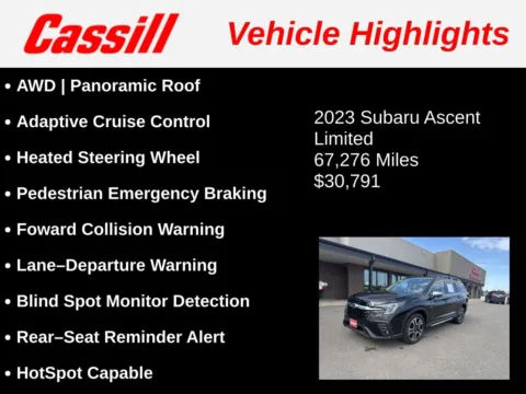 Another view of 2023 Subaru Ascent Limited for sale in Cedar Rapids, IA at Cassill Motors