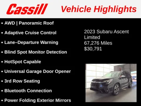Another view of 2023 Subaru Ascent Limited for sale in Cedar Rapids, IA at Cassill Motors