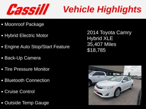 Another view of 2014 Toyota Camry Hybrid XLE for sale in Cedar Rapids, IA at Cassill Motors