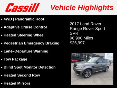 Another view of 2017 Land Rover Range Rover Sport 5.0L V8 Supercharged SVR for sale in Cedar Rapids, IA at Cassill Motors