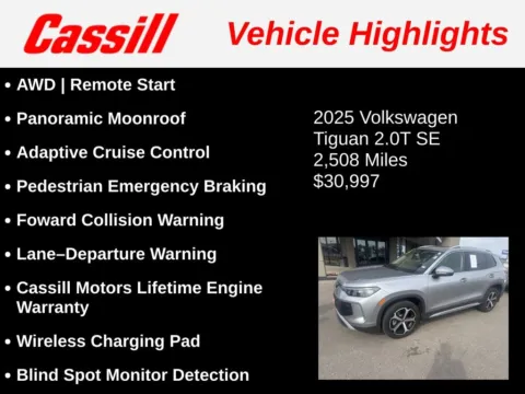 Another view of 2025 Volkswagen Tiguan 2.0T SE for sale in Cedar Rapids, IA at Cassill Motors