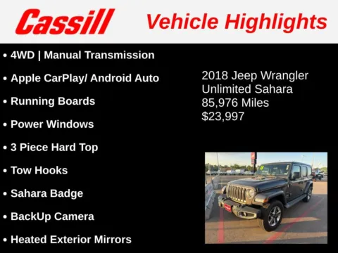Another view of 2018 Jeep Wrangler Unlimited Sahara for sale in Cedar Rapids, IA at Cassill Motors