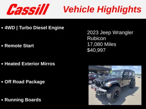Another view of 2023 Jeep Wrangler Rubicon for sale in Cedar Rapids, IA at Cassill Motors