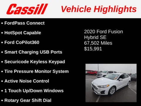 Another view of 2020 Ford Fusion Hybrid SE for sale in Cedar Rapids, IA at Cassill Motors