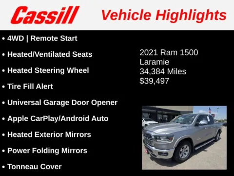 Another view of 2021 Ram 1500 Laramie for sale in Cedar Rapids, IA at Cassill Motors