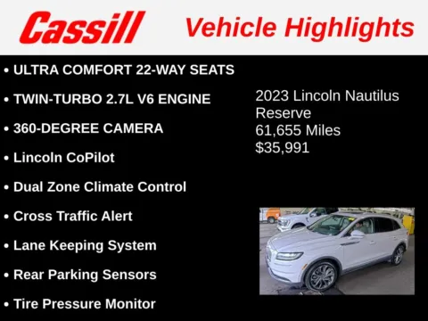Another view of 2023 Lincoln Nautilus Reserve for sale in Cedar Rapids, IA at Cassill Motors