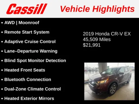 Another view of 2019 Honda CR-V EX for sale in Cedar Rapids, IA at Cassill Motors
