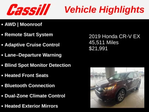 Another view of 2019 Honda CR-V EX for sale in Cedar Rapids, IA at Cassill Motors