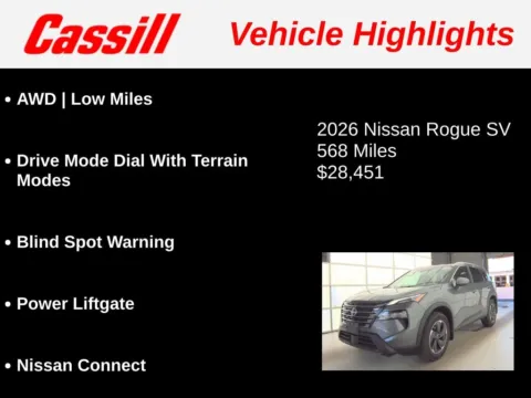 Another view of 2026 Nissan Rogue SV for sale in Cedar Rapids, IA at Cassill Motors